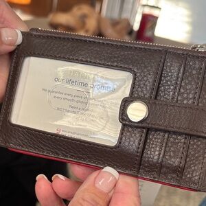 Hammitt Dark Brown Leather Card Holder